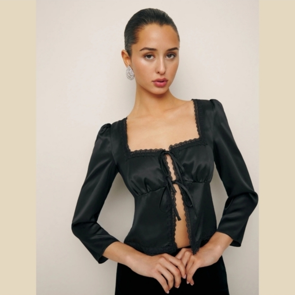 REFORMATION Lucinda Silk Top